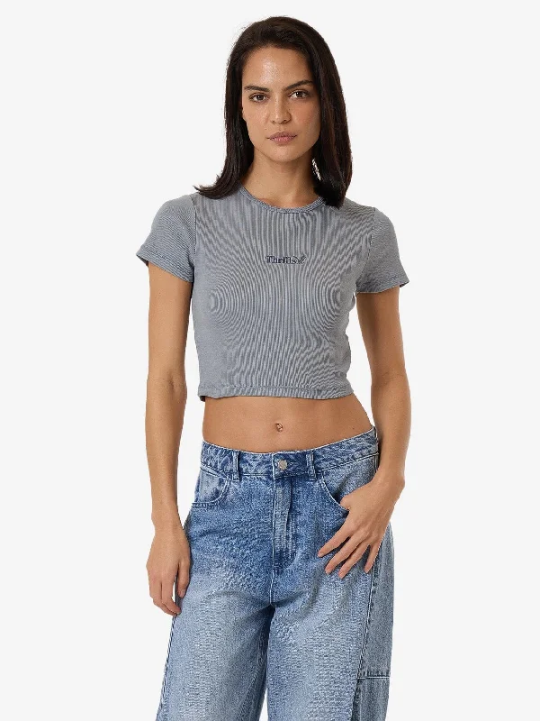 women's tops for those who prefer classic over trendy stylesThrills Workwear Baby Tee - Flint Blue