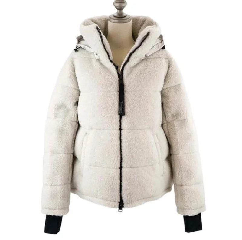 sustainable women's coatsThe Sherpa Down Jacket In Cream