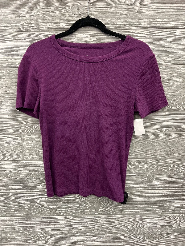 women's tops for relaxed weekendsTop Short Sleeve By A New Day In Purple, Size: M