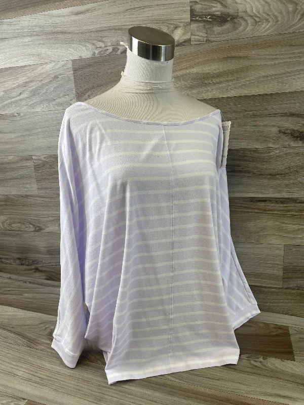 women's tops for those who want to wear pieces that are both comfortable and stylishTop Short Sleeve By Lands End In Purple & White, Size: L