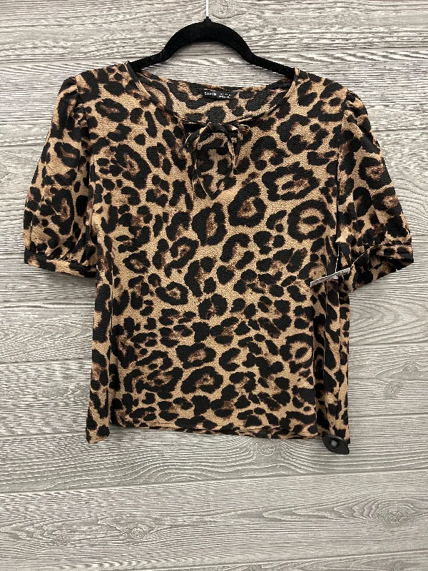 women's tops for fashion-forward individualsTop Short Sleeve By Shein In Animal Print, Size: M