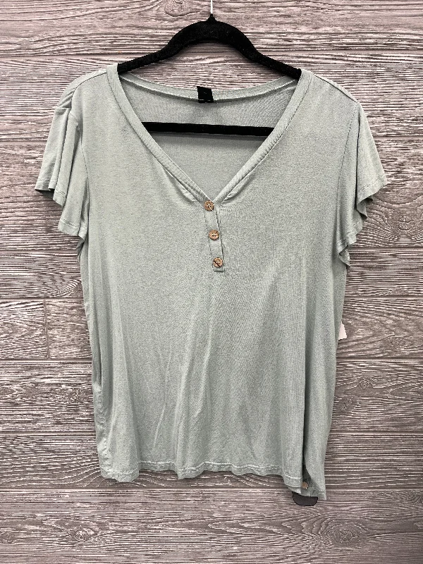 women's tops for those who refuse to compromise on styleTop Short Sleeve By Shein In Green, Size: M