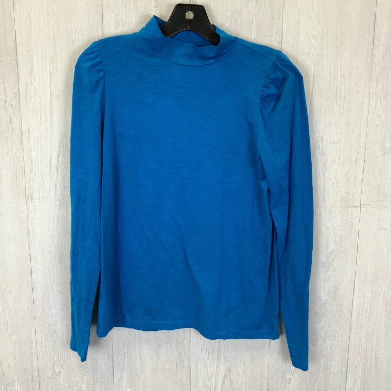 women's tops for those who appreciate subtle and muted tonesTop Long Sleeve Basic By Loft In Blue, Size: L