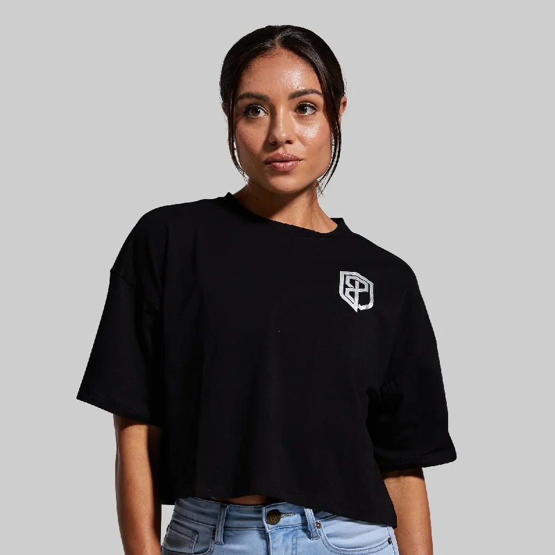 women's tops for gala dinnersTraining Crop Tee (Black)