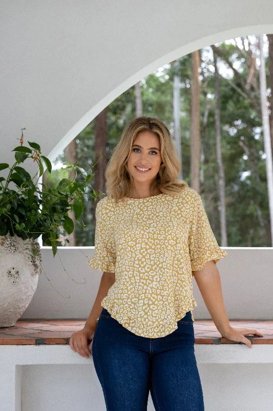 women's tops for those who want to create outfits that are both unique and memorableElement Top | Dawn Leopard | FINAL SALE