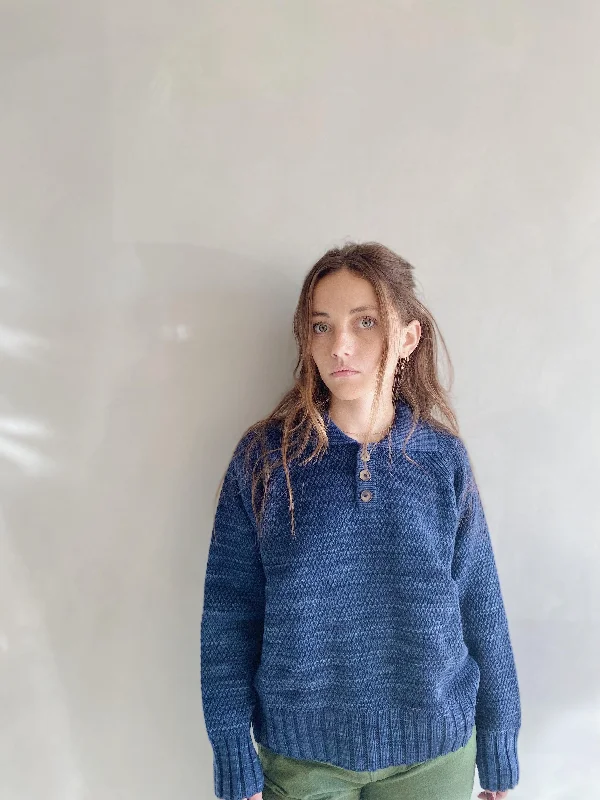 women's tops with beading accentsevan seed stitch pullover in navy merino