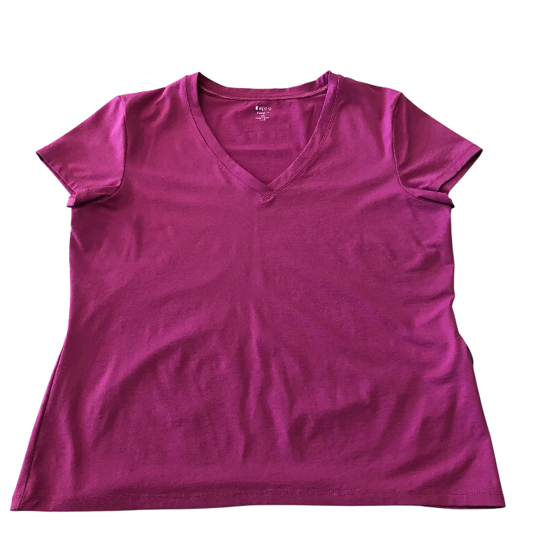 women's tops for those who appreciate subtle and muted tonesTop Short Sleeve By Apt 9 In Pink, Size: Xl