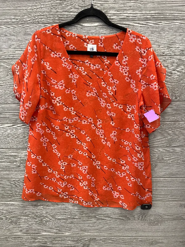 women's tops for cocktail partiesTop Short Sleeve By Cabi In Orange, Size: M