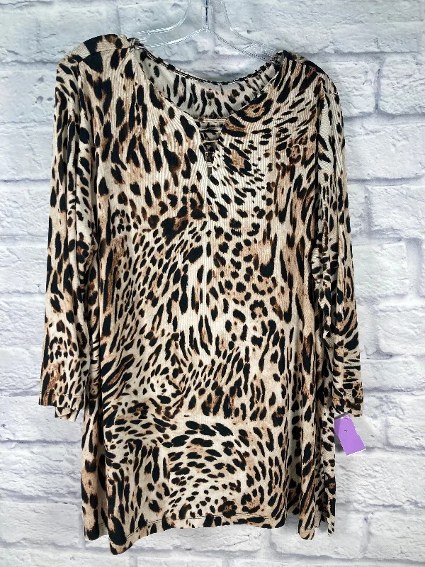 women's tops for those who want to add a personal touch to their wardrobe with unique and one-of-a-kind piecesTunic Long Sleeve By Chicos In Animal Print, Size: L