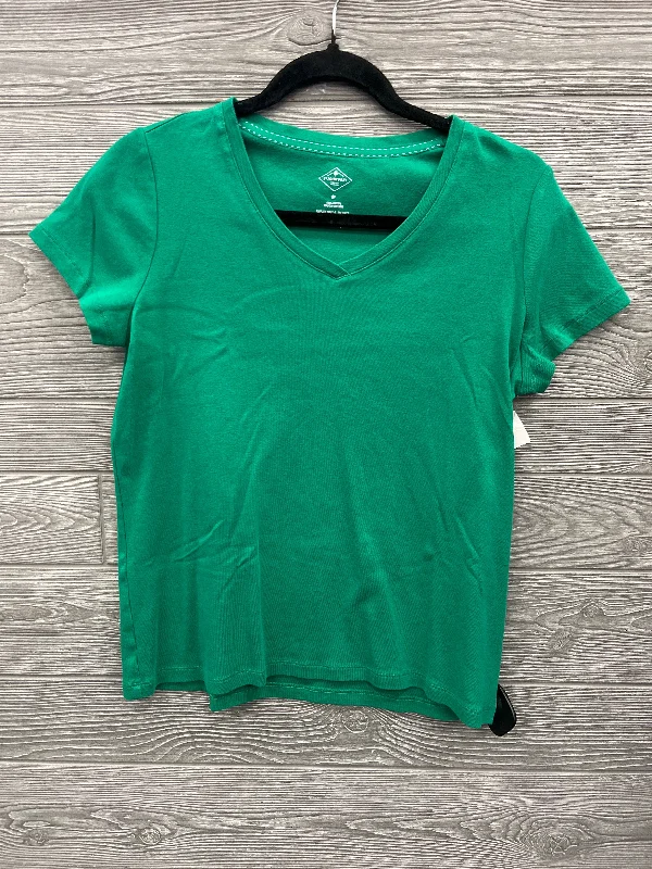 women's tops for those who want to wear versatile pieces that can be dressed up or downTop Short Sleeve Basic By St Johns Bay In Green, Size: M