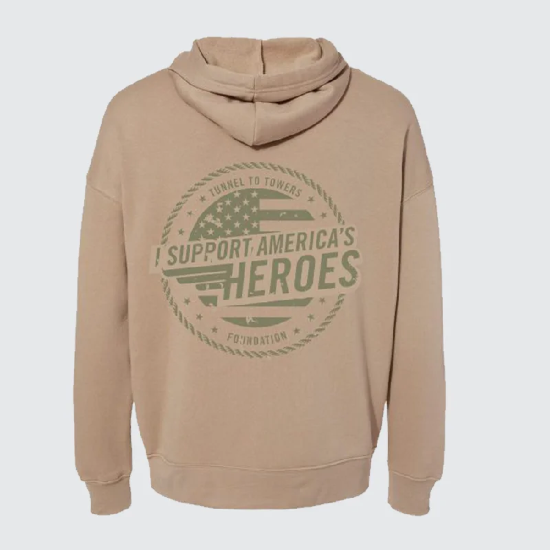 women's tops for those who believe in expressing their individuality through fashionT2T Heroes Hoodie (Tan) - CLOSEOUT