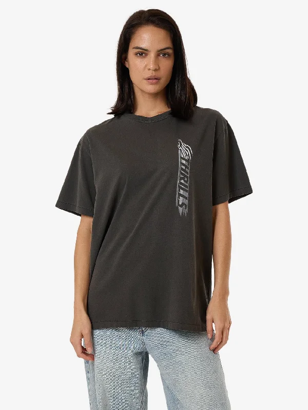 striped women's topsSpeed Of Fury Merch Tee - Merch Black