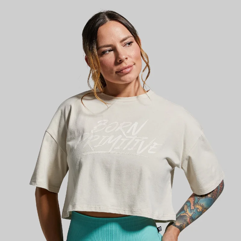 women's tops for those who want to make a bold fashion statement with their choice of topsTraining Crop Tee 2.0 (Oatmeal)