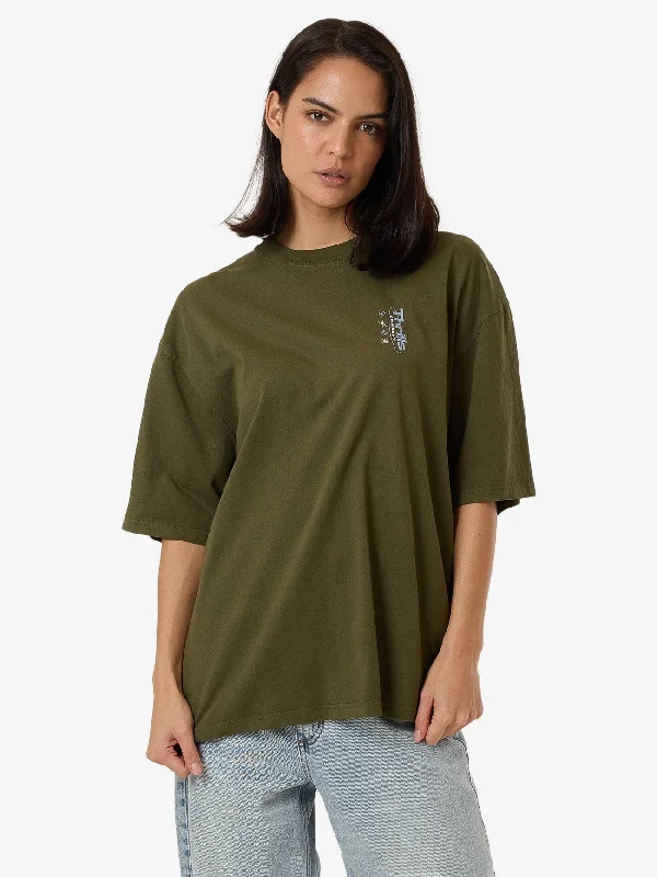 women's tops for those who want to make a bold fashion statement with their choice of topsSpirit Of Reality Oversized Tee - Burnt Olive