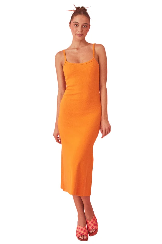 Metallic DressSUMMI SUMMI Womens A-Line Midi Dress Tangerine