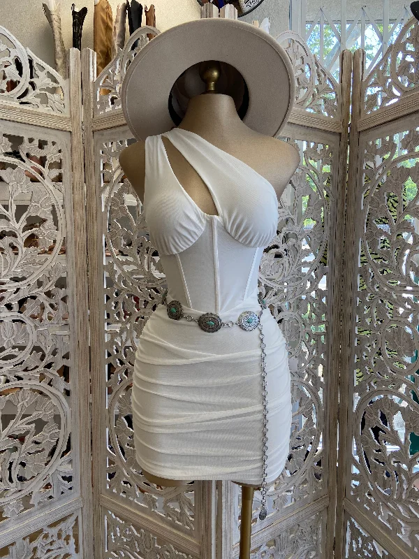 women's maternity dressesWhite Cutout Mini Dress