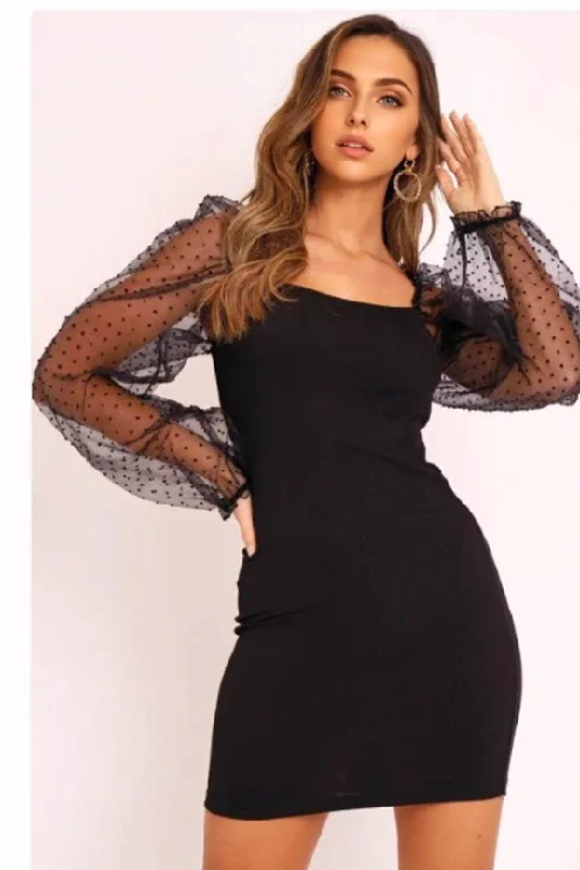 women's cotton dressesJulia Fashion - New Summer Women Mesh Sheer Bodycon Mini Dress