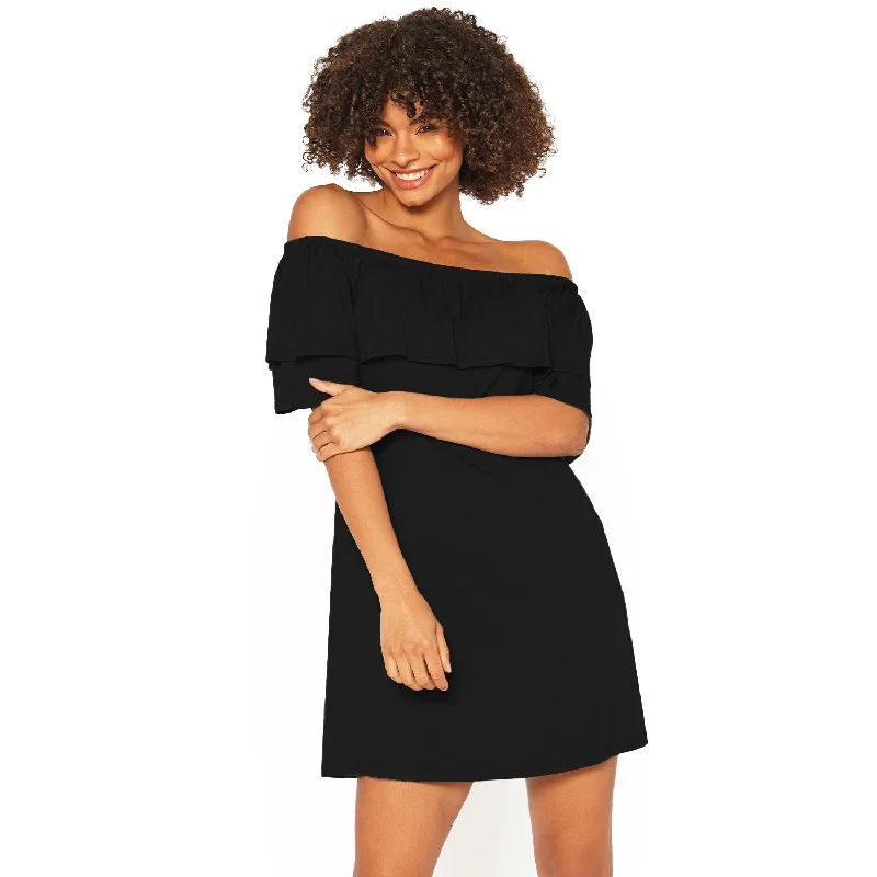 women's maximalist dressesWomen's Basic Off Shoulder Midi Dress