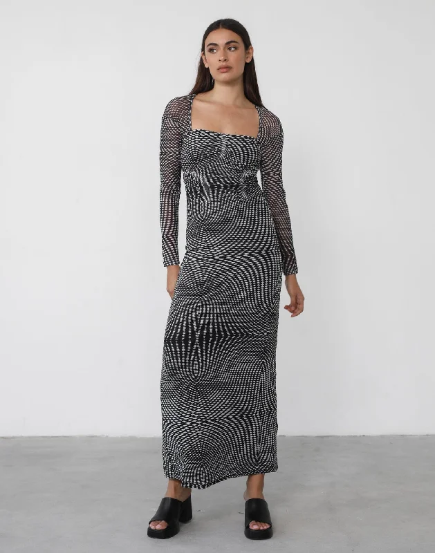 Party DressBea Maxi Dress (Black Print)