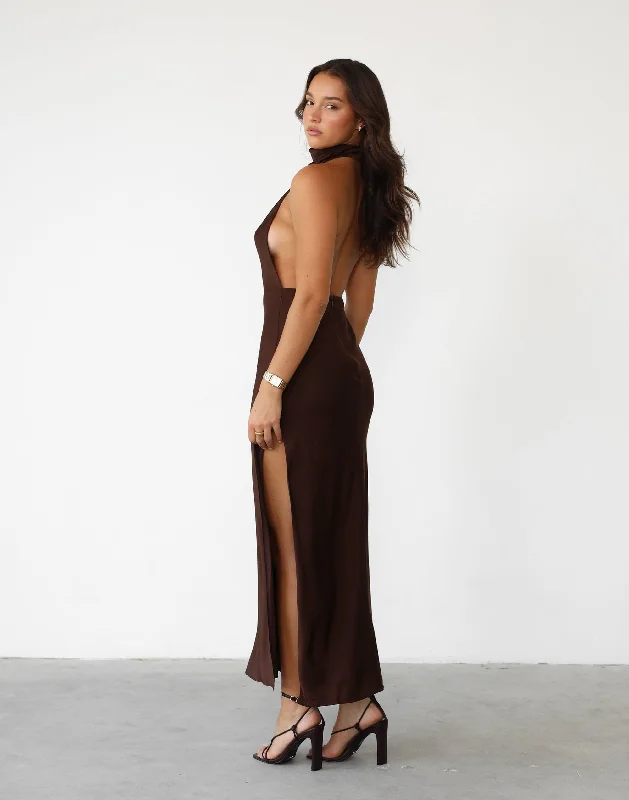 Custom DressClara Maxi Dress (Cocoa)