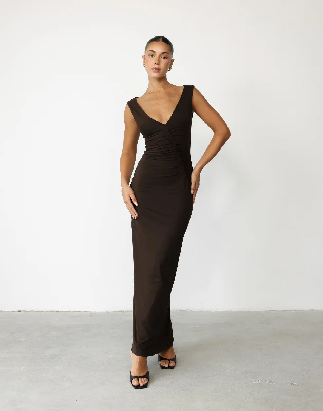 Cocktail DressViola Maxi Dress (Chocolate)