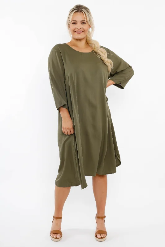 Sweetheart Neckline DressMinimalist Dress | Khaki | FINAL SALE