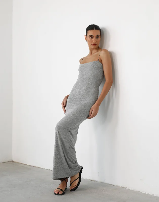 Body-Hugging DressTammy Maxi Dress (Grey Marle)