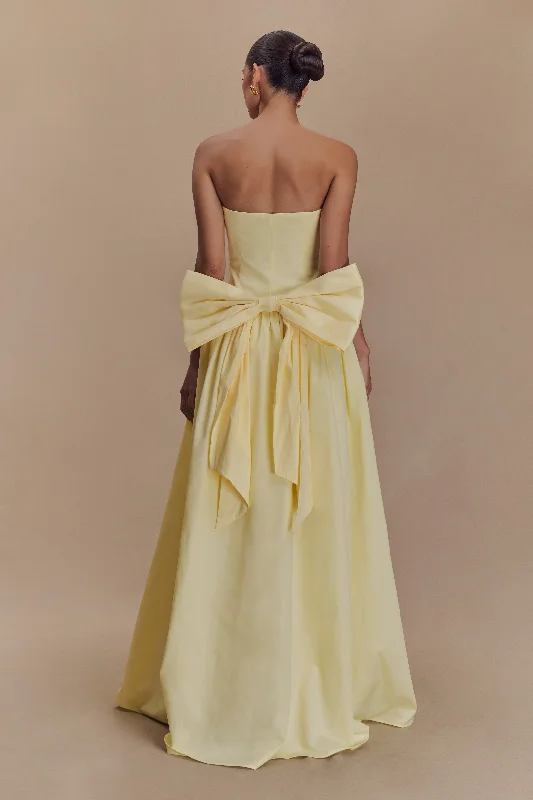 Metallic DressFrances Strapless Bow Maxi Dress - Lemon