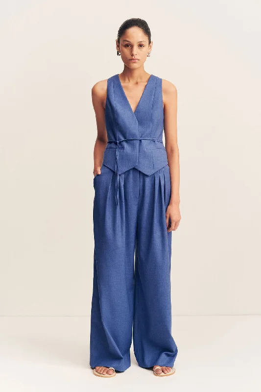 ASHER WIDE LEG PANT - OCEAN BLUE