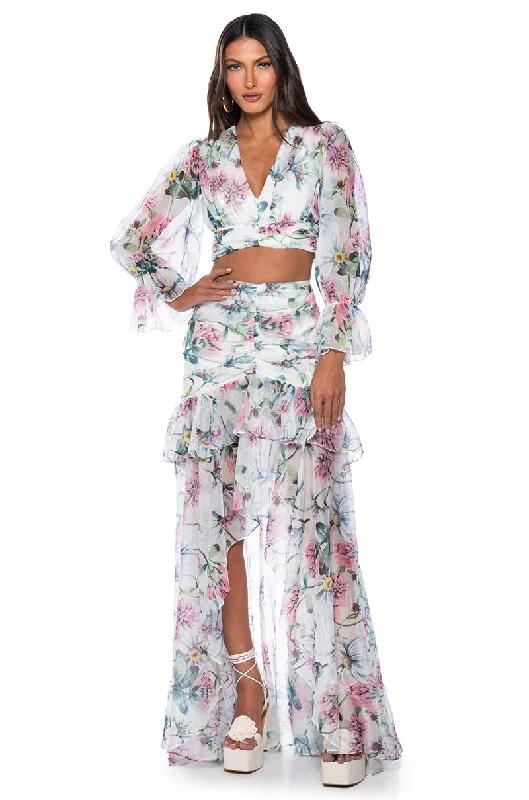 Zipper DressESTELLE FLORAL PRINT MAXI DRESS