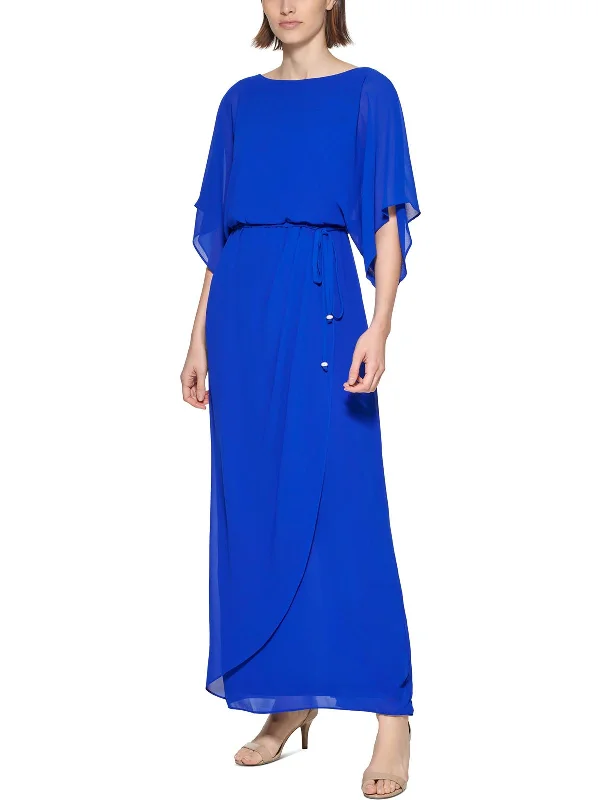 Long-Sleeve DressPetites Womens Dolman Long Maxi Dress