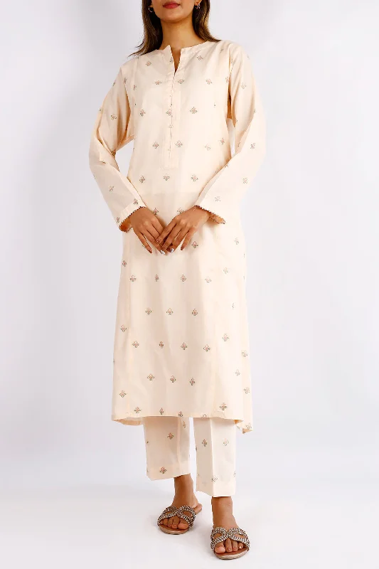 Cotton Jacquard Stitched 2 Piece (Shirt/Trouser)