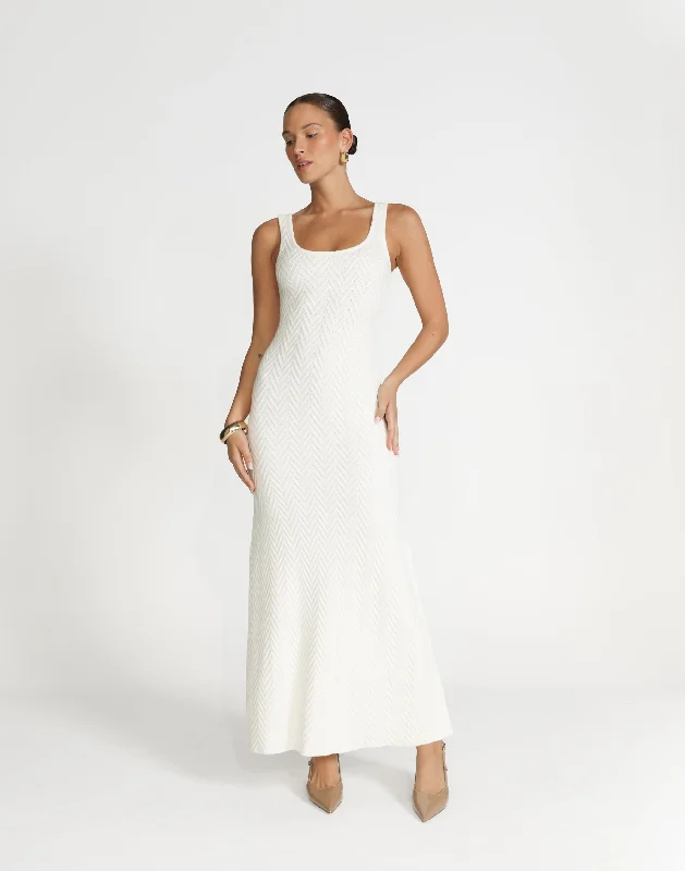 women's bow dressesJacqueline Maxi Dress (Off White)