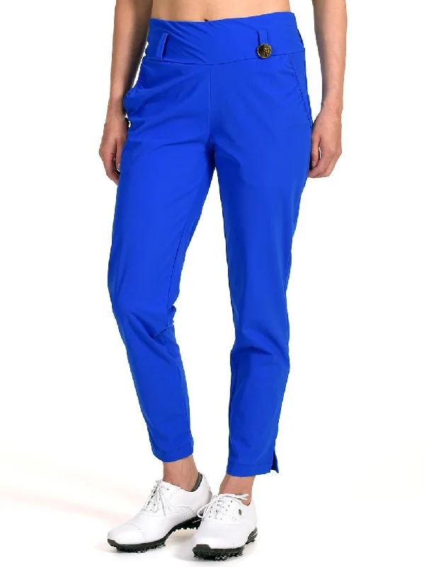 women's satin pantsLinda Cobalt Blue - FINAL SALE