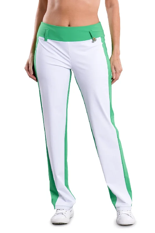 women's embroidered pantsMarcia White and Green Pant - FINAL SALE