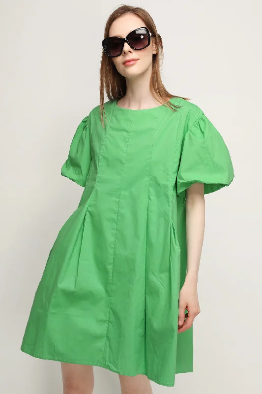 Plunging Neckline DressAmelia Puff Sleeve Dress