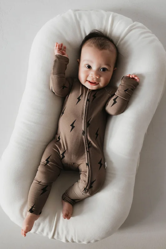 Scoop-Neck DressBrown & Black Lightning Bolt | Bamboo Zip Pajamas