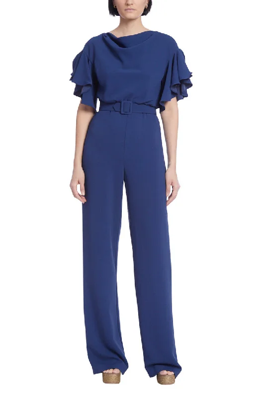 women's jumpsuits for stylish and functional fashionBadgley Mischka BSD5116 Long Formal Belted Jumpsuit