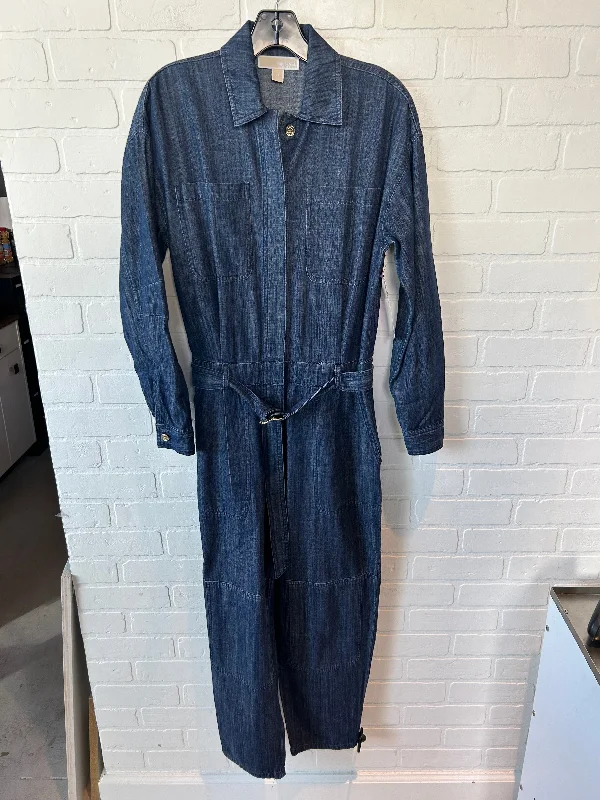 women's jumpsuits with long sleevesJumpsuit By Michael By Michael Kors In Blue Denim, Size: Xs