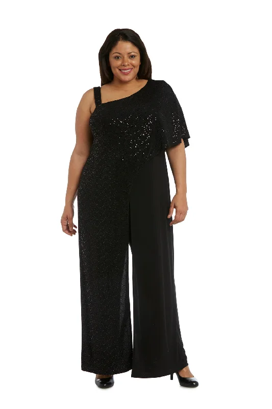 women's jumpsuits for summerR&M Richards 3096W Long Sequined Overlay Jumpsuit