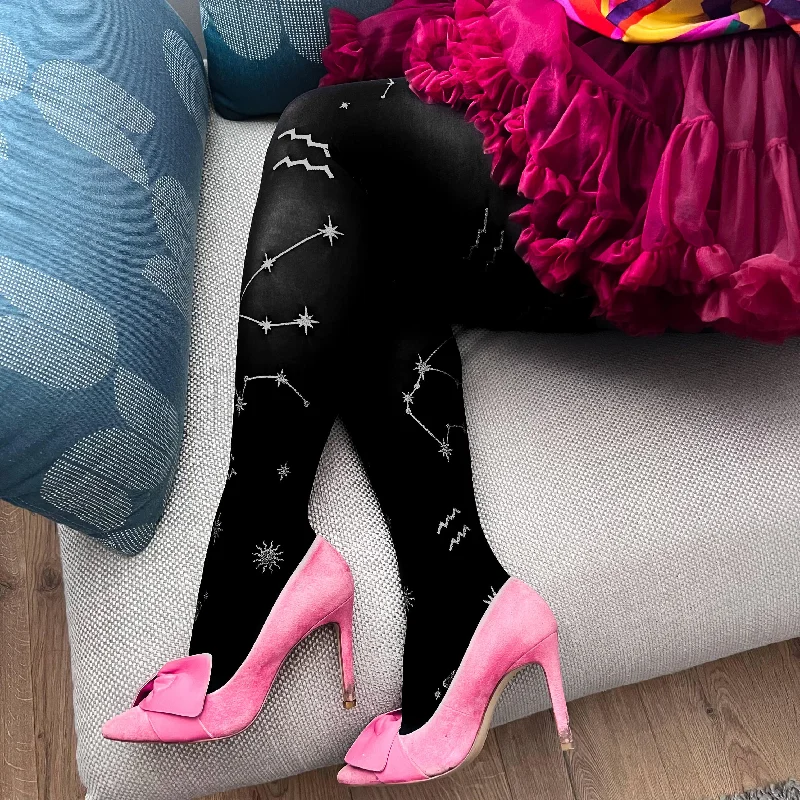 Cozy Silk Stockings for WinterZodiac Tights - Aquarius