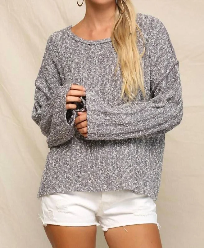 Hooded Cashmere SweatersAddison Oversized Sweater In Grey