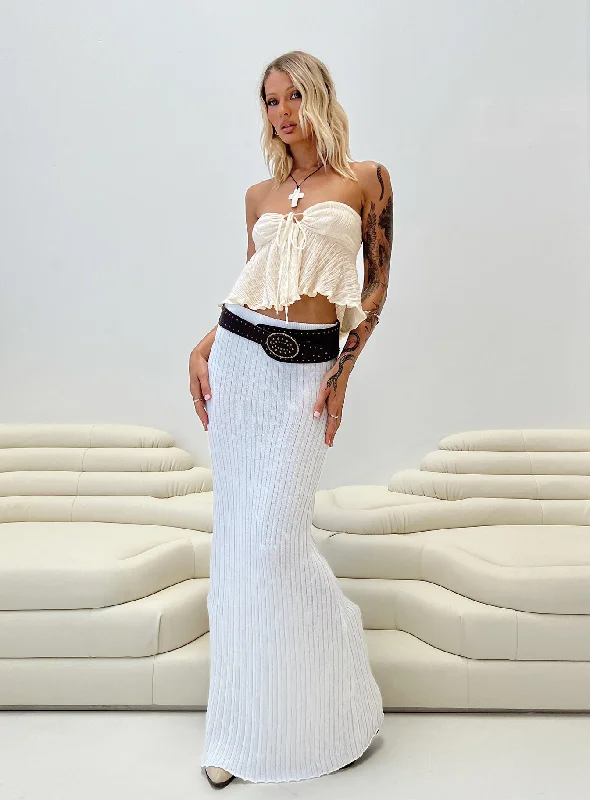 women's high-slit skirtsBelle Knit Maxi Skirt White Tall