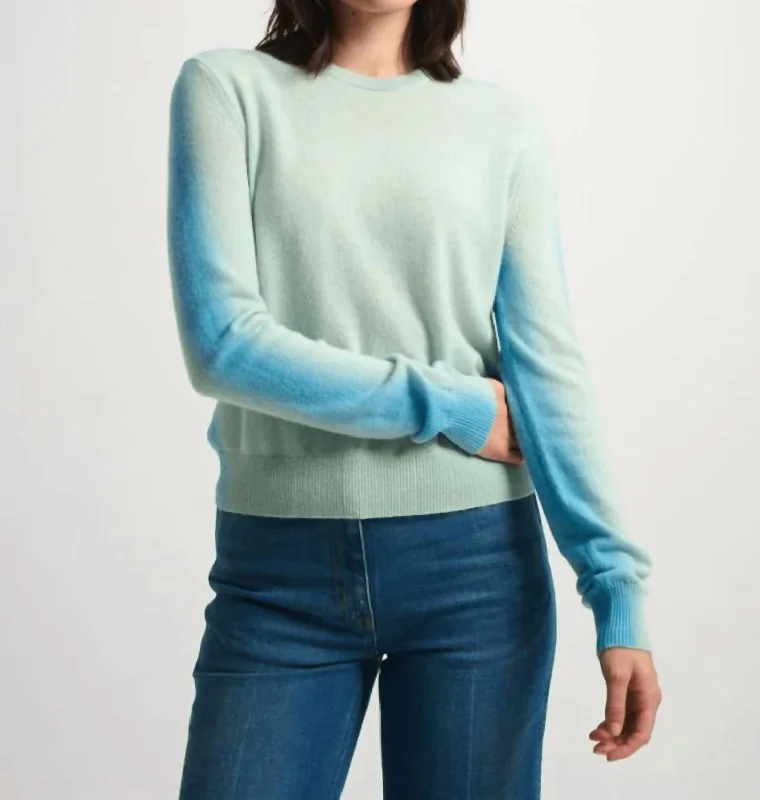 Hooded Cashmere SweatersCashmere Spray Paint Crewneck In Blue Spray