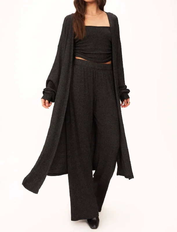 Stylish Trendy Pullover SweatersCatch Flights Maxi Rib Cardi In Black