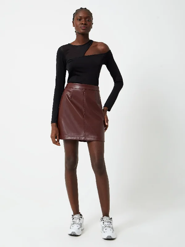 women's casual high-slit skirtsCrolenda PU Mini Skirt