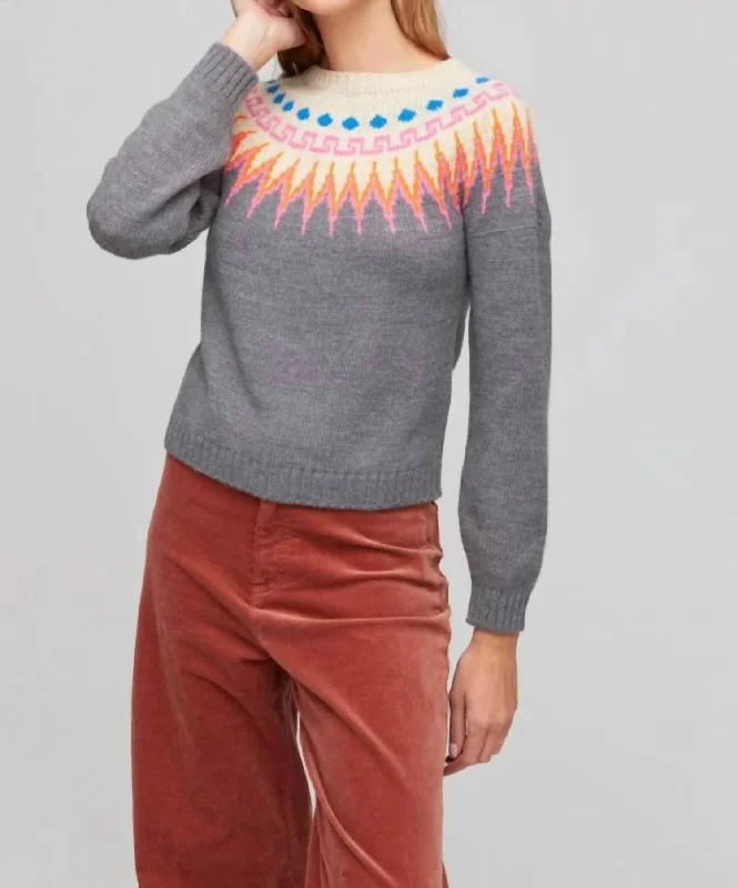 Turtle-Neck Wool SweatersFranz Fair Isle Sweater In Heather Grey