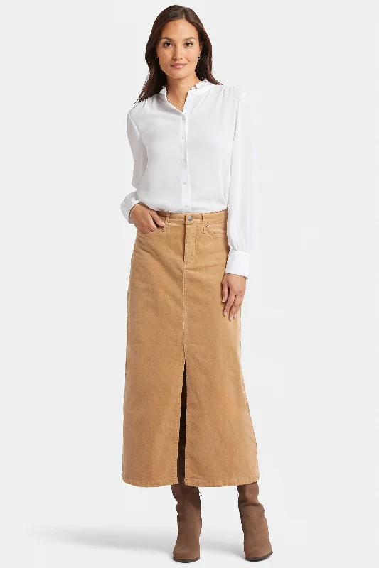 women's summer midi skirtsHigh Rise Long Skirt - Sand Dune