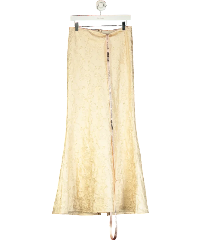 women's wool pencil skirts for winter formal eventsHouse of CB Ivory Metallic Jacquard Maxi Skirt UK 10