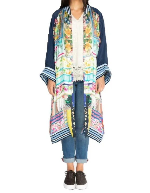 Embellished SweatersLong Fiori Coat In Multi